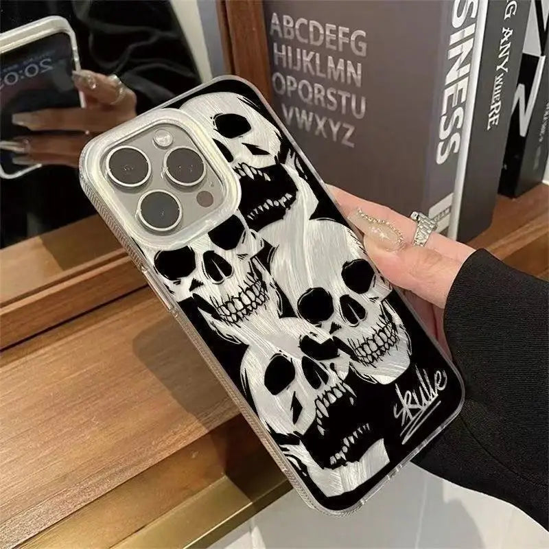 Halloween Demon Skull Phone Case For iPhone 17 16 15 14 13 12 11 Pro Max XR XS MAX 7 8 PLUS Air INS Shake Proof Laser Cover