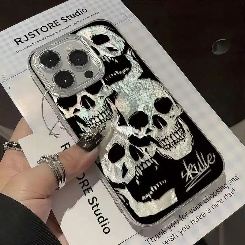 Halloween Demon Skull Phone Case For iPhone 17 16 15 14 13 12 11 Pro Max XR XS MAX 7 8 PLUS Air INS Shake Proof Laser Cover
