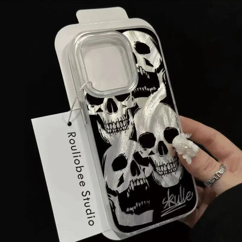Halloween Demon Skull Phone Case For iPhone 17 16 15 14 13 12 11 Pro Max XR XS MAX 7 8 PLUS Air INS Shake Proof Laser Cover