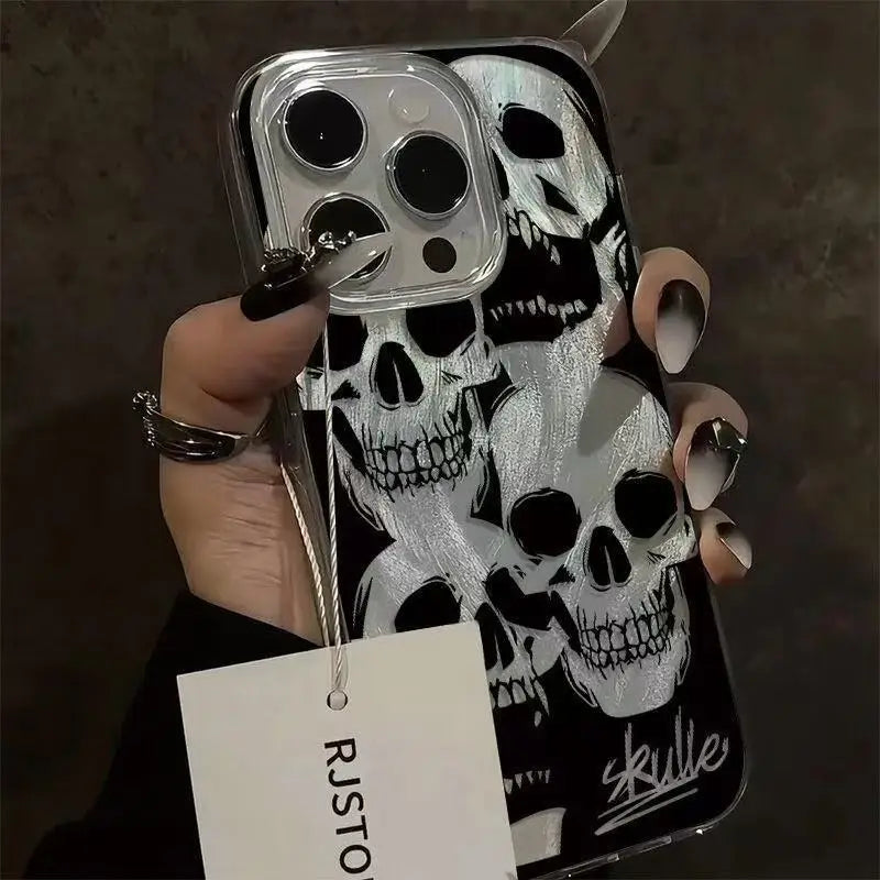 Halloween Demon Skull Phone Case For iPhone 17 16 15 14 13 12 11 Pro Max XR XS MAX 7 8 PLUS Air INS Shake Proof Laser Cover